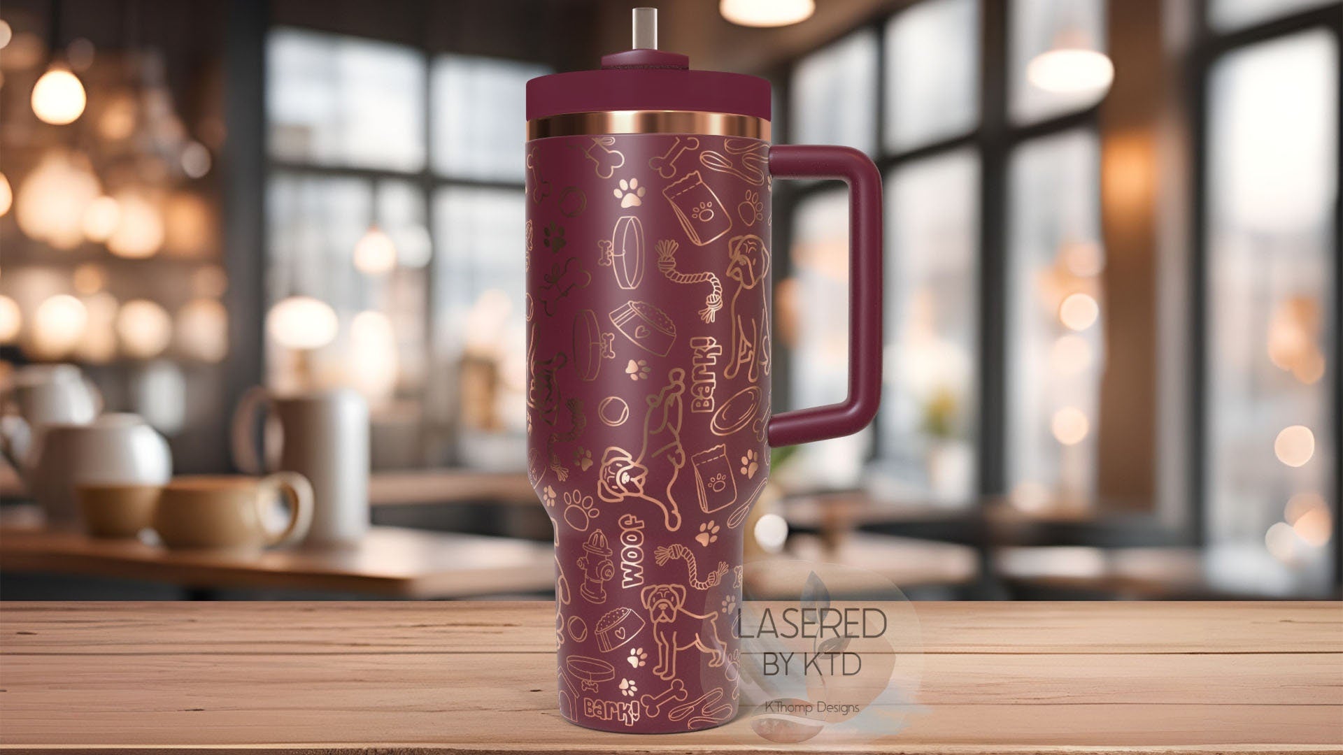 Boxer Dog Tumbler Wrap SVG | 40oz Laser Engraving File | Rotary Engrave Digital Design | Dog Lover Gift