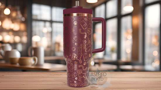 Boxer Dog Tumbler Wrap SVG | 40oz Laser Engraving File | Rotary Engrave Digital Design | Dog Lover Gift
