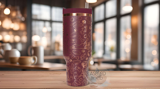 Boxer Dog Tumbler Wrap SVG | 40oz Laser Engraving File | Rotary Engrave Digital Design | Dog Lover Gift