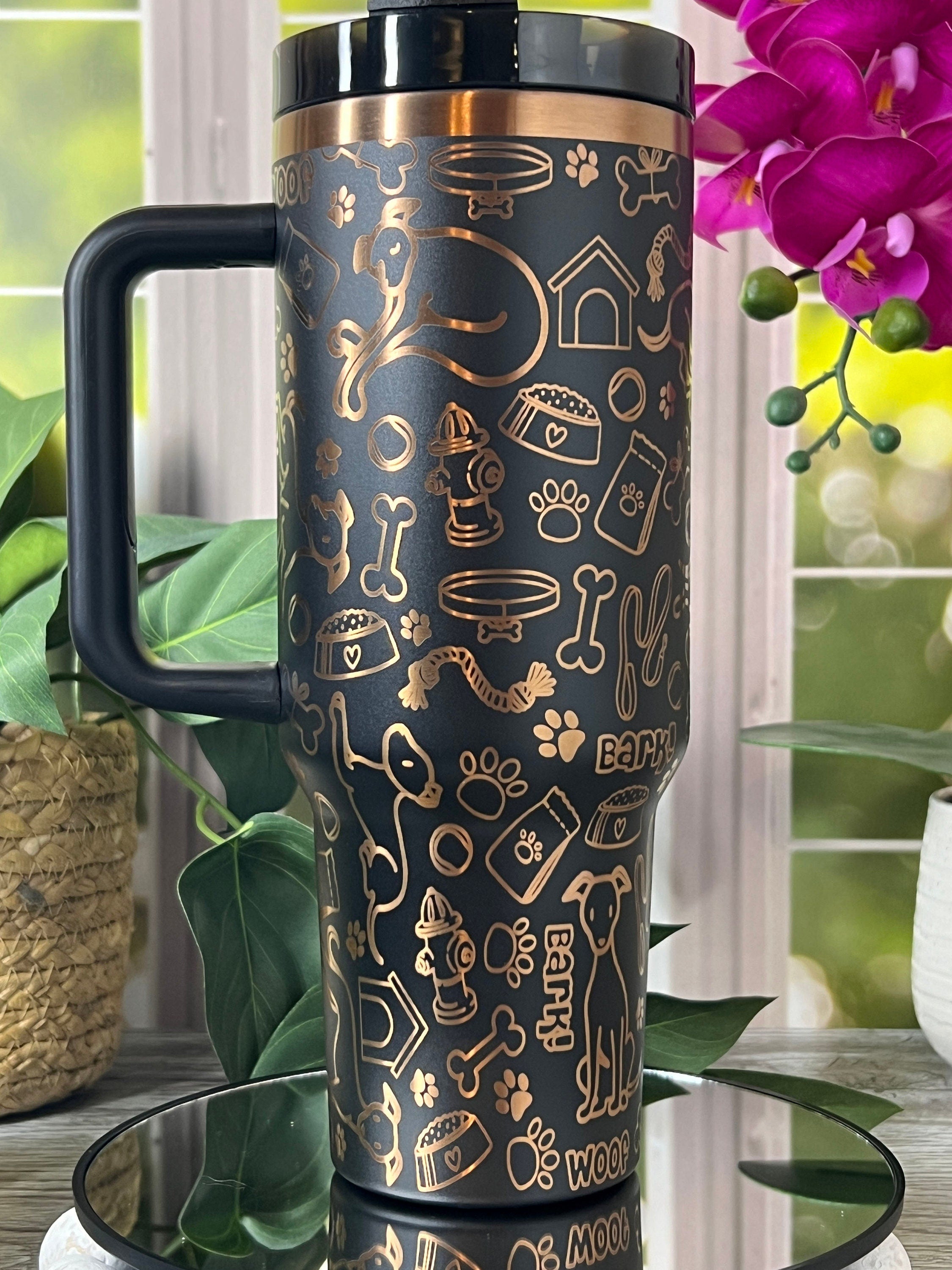Greyhound Whippit Tumbler Wrap SVG | 40oz Laser Engraving File | Rotary Engrave Digital Design | Dog Lover Gift
