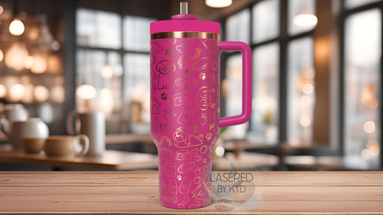 Shih Tzu Tumbler Wrap SVG | 40oz Laser Engraving File | Rotary Engrave Digital Design | Dog Lover Gift