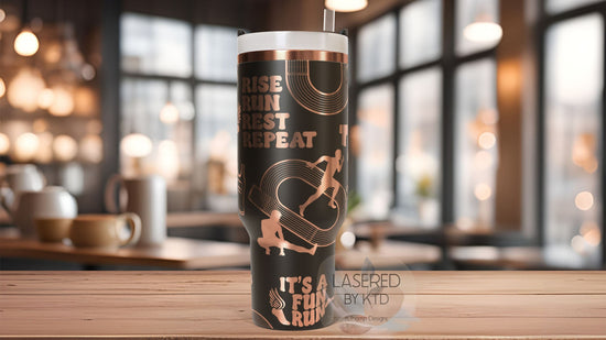 Track Mom Running Runner Tumbler Wrap SVG | 40oz Laser Engraving File | Rotary Ready Digital Design | Mom Life SVG