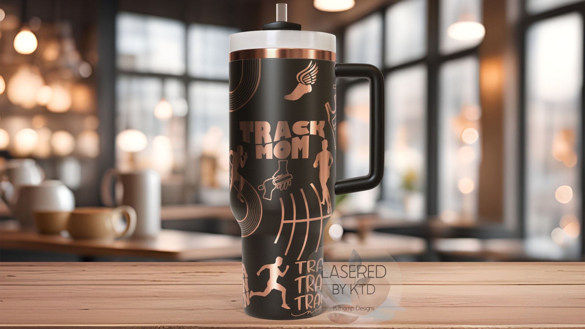 Track Mom Running Runner Tumbler Wrap SVG | 40oz Laser Engraving File | Rotary Ready Digital Design | Mom Life SVG