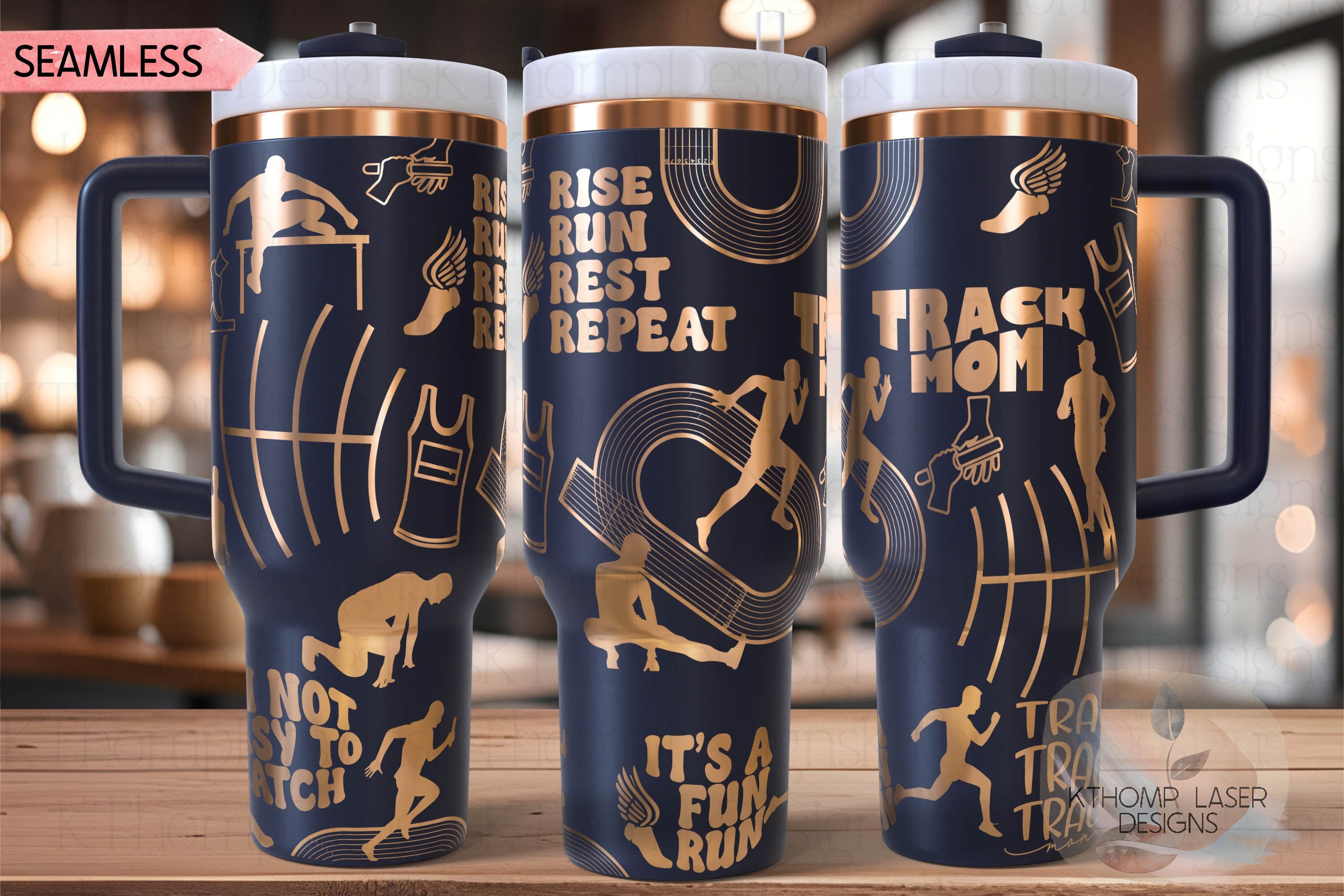 Track Mom Running Runner Tumbler Wrap SVG | 40oz Laser Engraving File | Rotary Ready Digital Design | Mom Life SVG