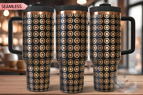Circle Dots Pattern Tumbler Wrap SVG | 40oz Laser Engraving File | Rotary Ready Digital Background SVG