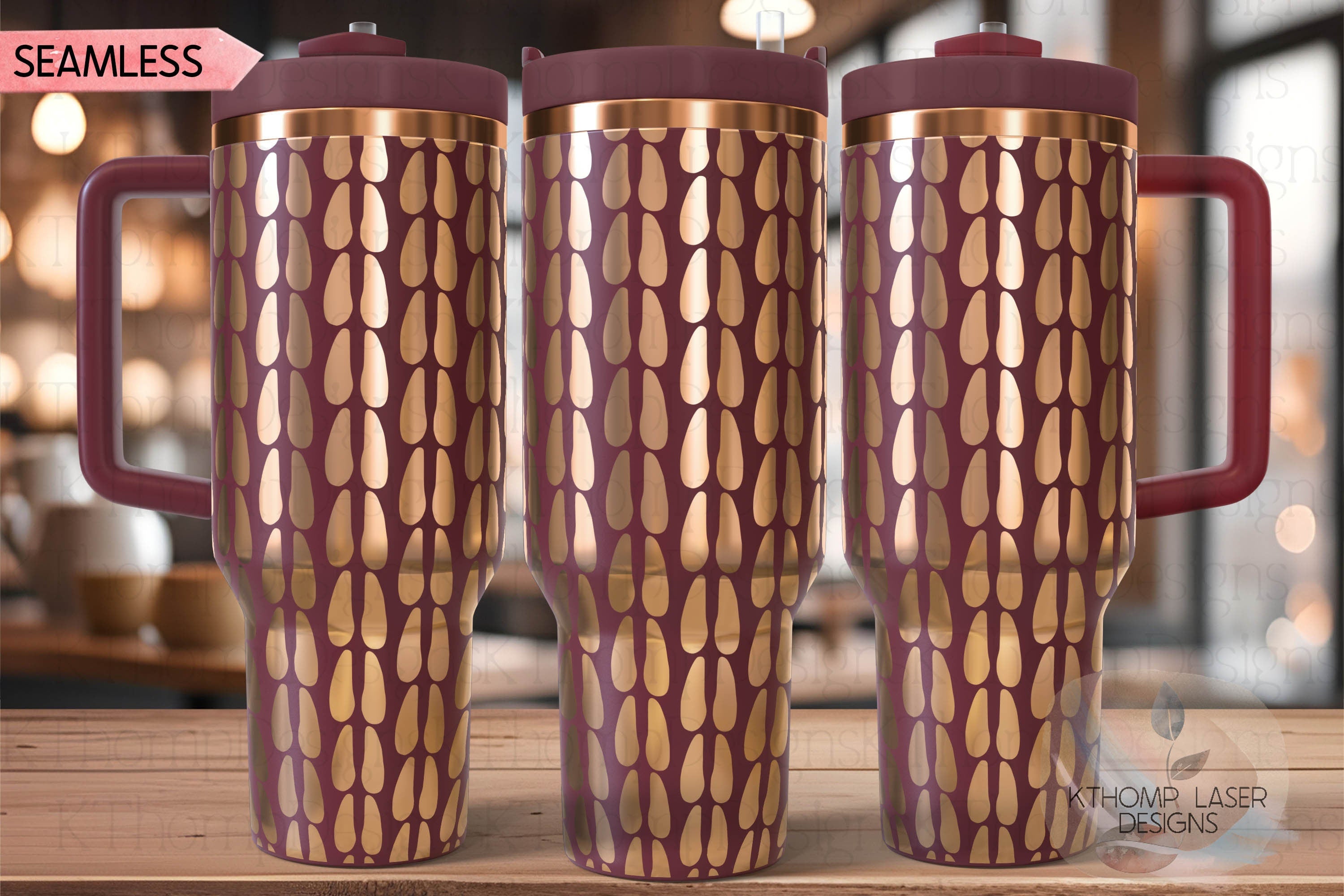 Deer Prints Pattern Tumbler Wrap SVG | 40oz Laser Engraving File | Rotary Ready Digital Background SVG