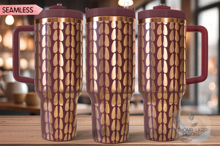 Deer Prints Pattern Tumbler Wrap SVG | 40oz Laser Engraving File | Rotary Ready Digital Background SVG