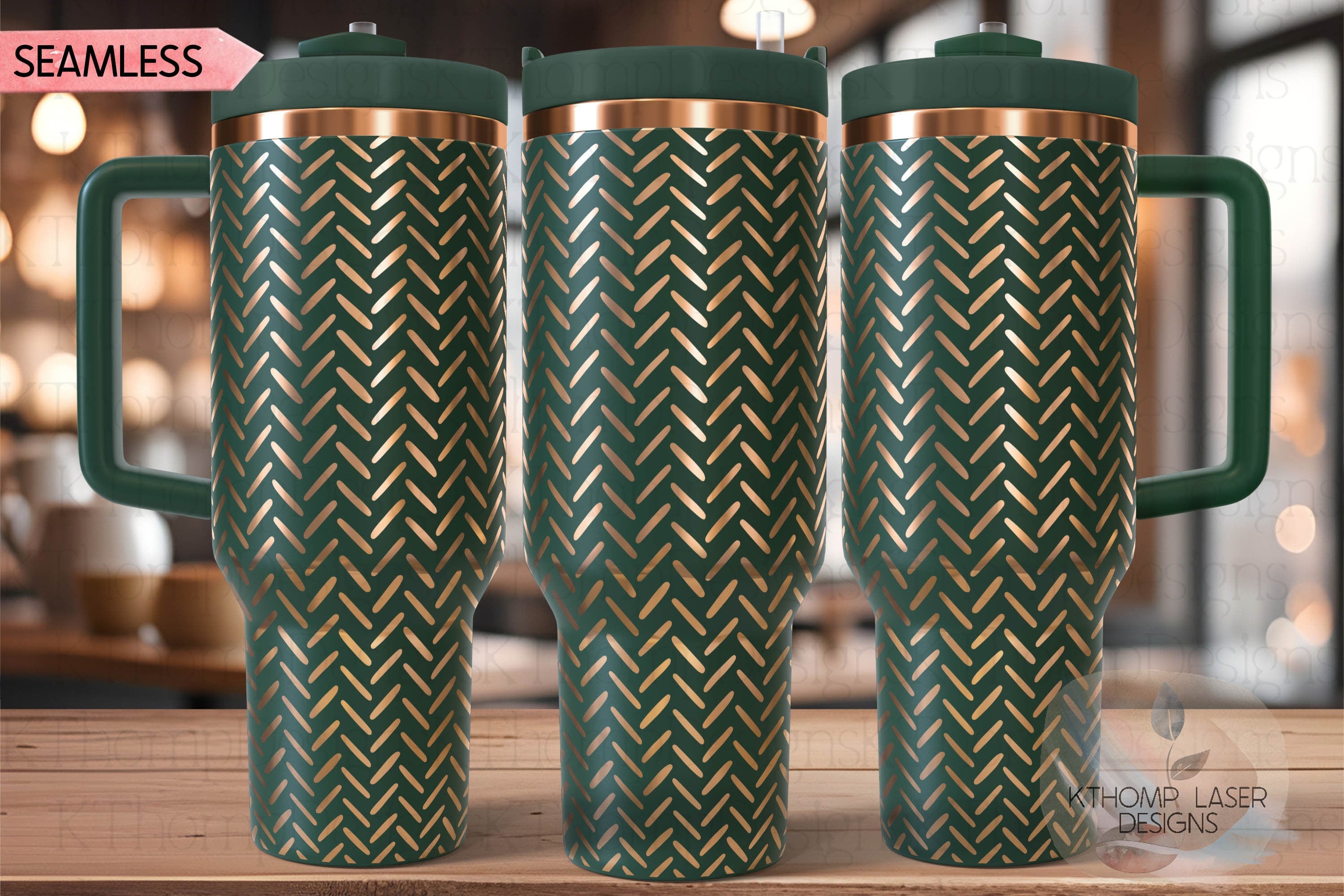 Diamond Plate Pattern Tumbler Wrap SVG | 40oz Laser Engraving File | Rotary Ready Digital Background SVG