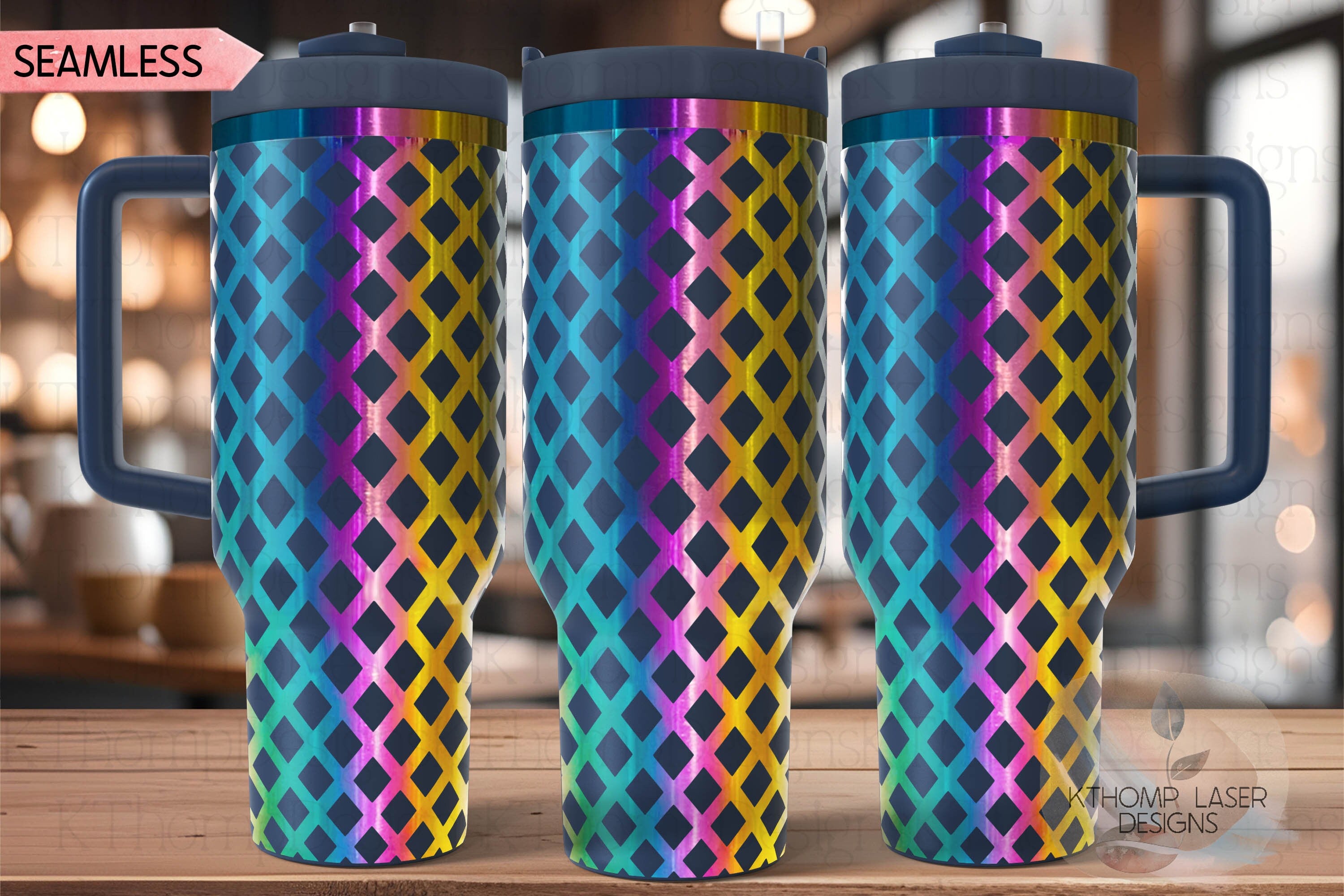 Lattice Pattern Tumbler Wrap SVG | 40oz Laser Engraving File | Rotary Ready Digital Background SVG