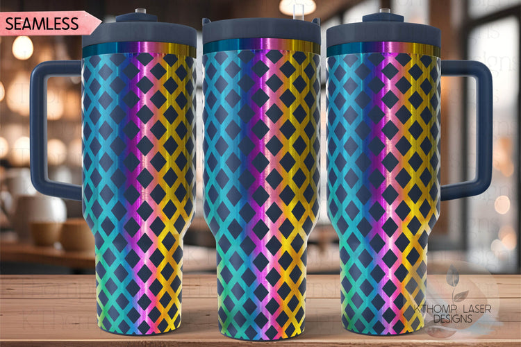 Lattice Pattern Tumbler Wrap SVG | 40oz Laser Engraving File | Rotary Ready Digital Background SVG