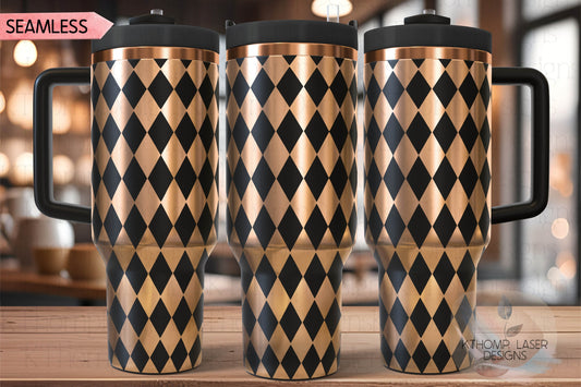 Repeating Diamond Pattern Tumbler Wrap SVG | 40oz Laser Engraving File | Rotary Ready Digital Background SVG