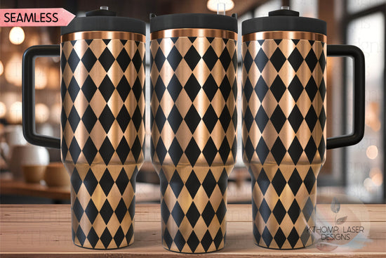 Repeating Diamond Pattern Tumbler Wrap SVG | 40oz Laser Engraving File | Rotary Ready Digital Background SVG