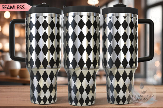 Repeating Diamond Pattern Tumbler Wrap SVG | 40oz Laser Engraving File | Rotary Ready Digital Background SVG