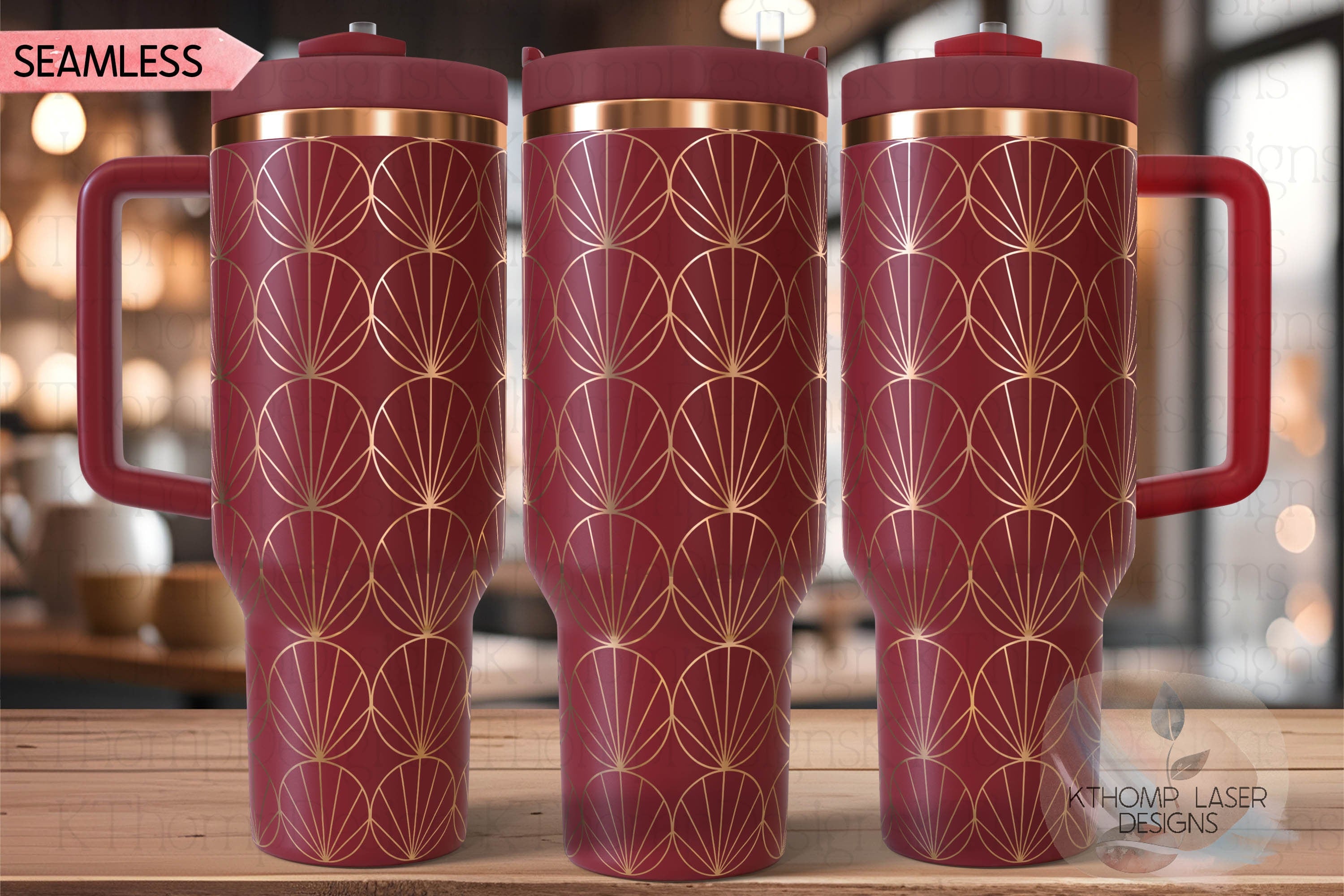 Shells 2 Pattern Tumbler Wrap SVG | 40oz Laser Engraving File | Rotary Ready Digital Background SVG