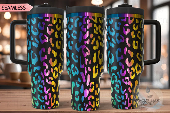 Leopard Pattern Tumbler Wrap SVG | 40oz Laser Engraving File | Rotary Ready Digital Background SVG