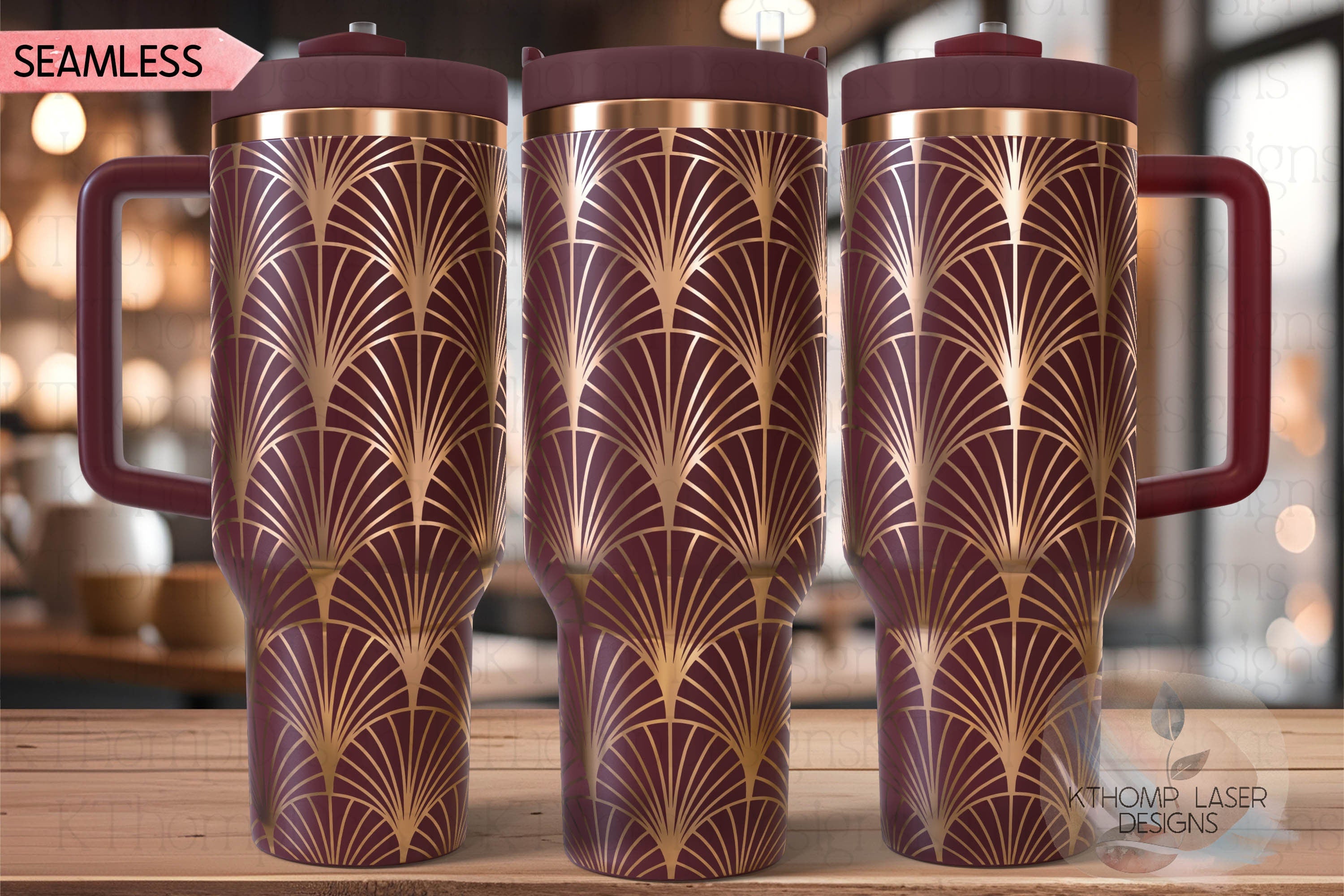 Boho Shells Pattern Tumbler Wrap SVG | 40oz Laser Engraving File | Rotary Ready Digital Background SVG