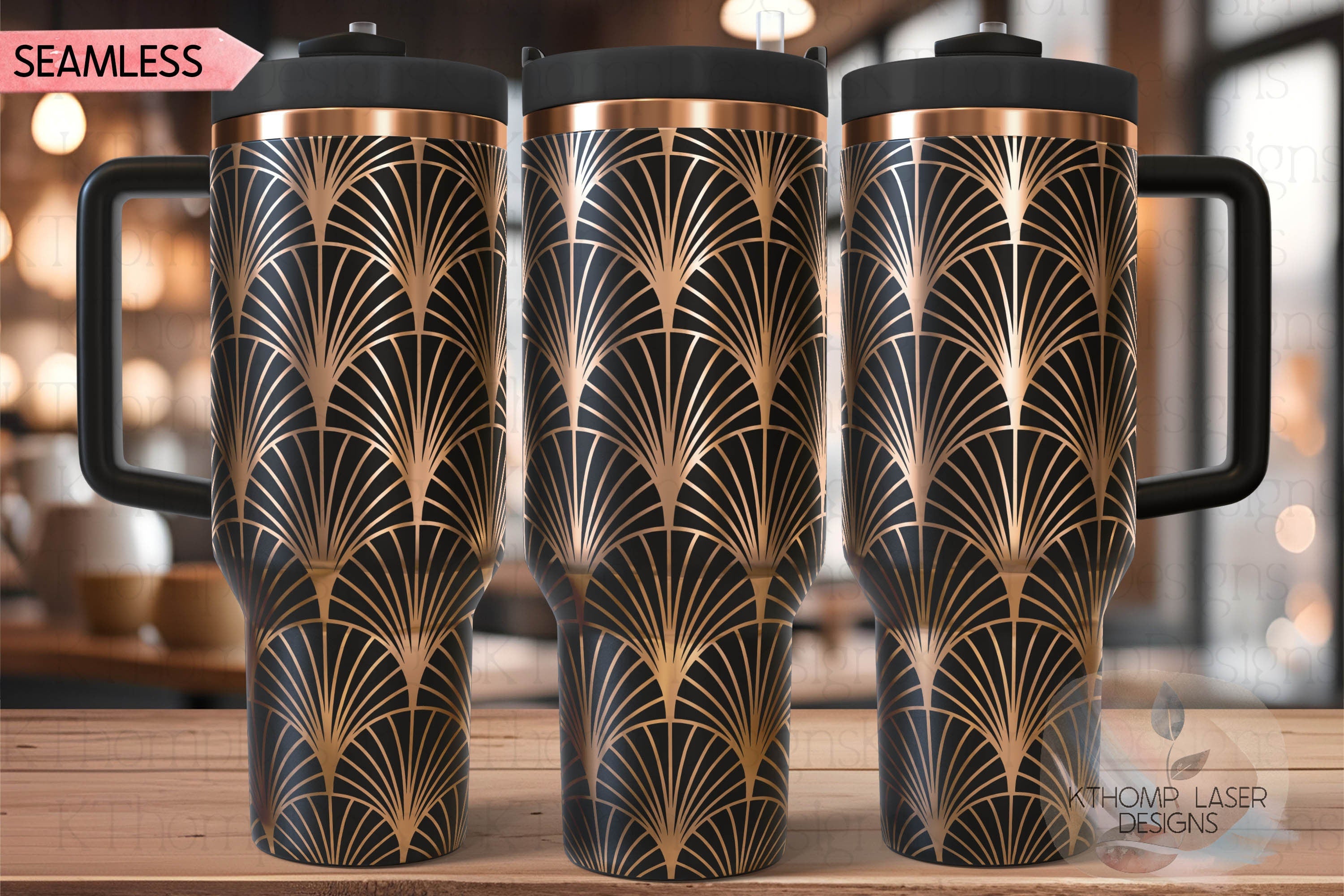 Boho Shells Pattern Tumbler Wrap SVG | 40oz Laser Engraving File | Rotary Ready Digital Background SVG