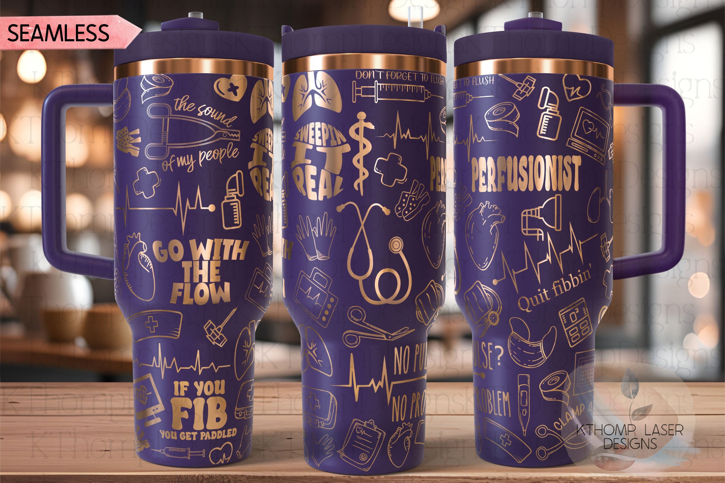 Perfusionist ECMO Specialist Tumbler Wrap SVG | 40oz Laser Engraving File | Rotary Ready Digital Design | Career Gift SVG