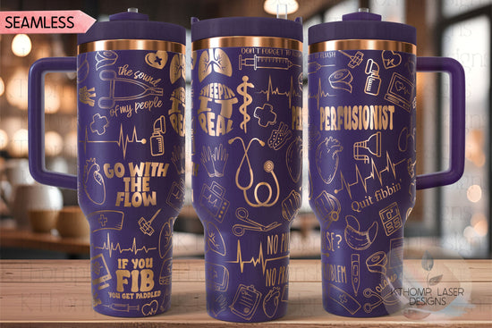 Perfusionist ECMO Specialist Tumbler Wrap SVG | 40oz Laser Engraving File | Rotary Ready Digital Design | Career Gift SVG