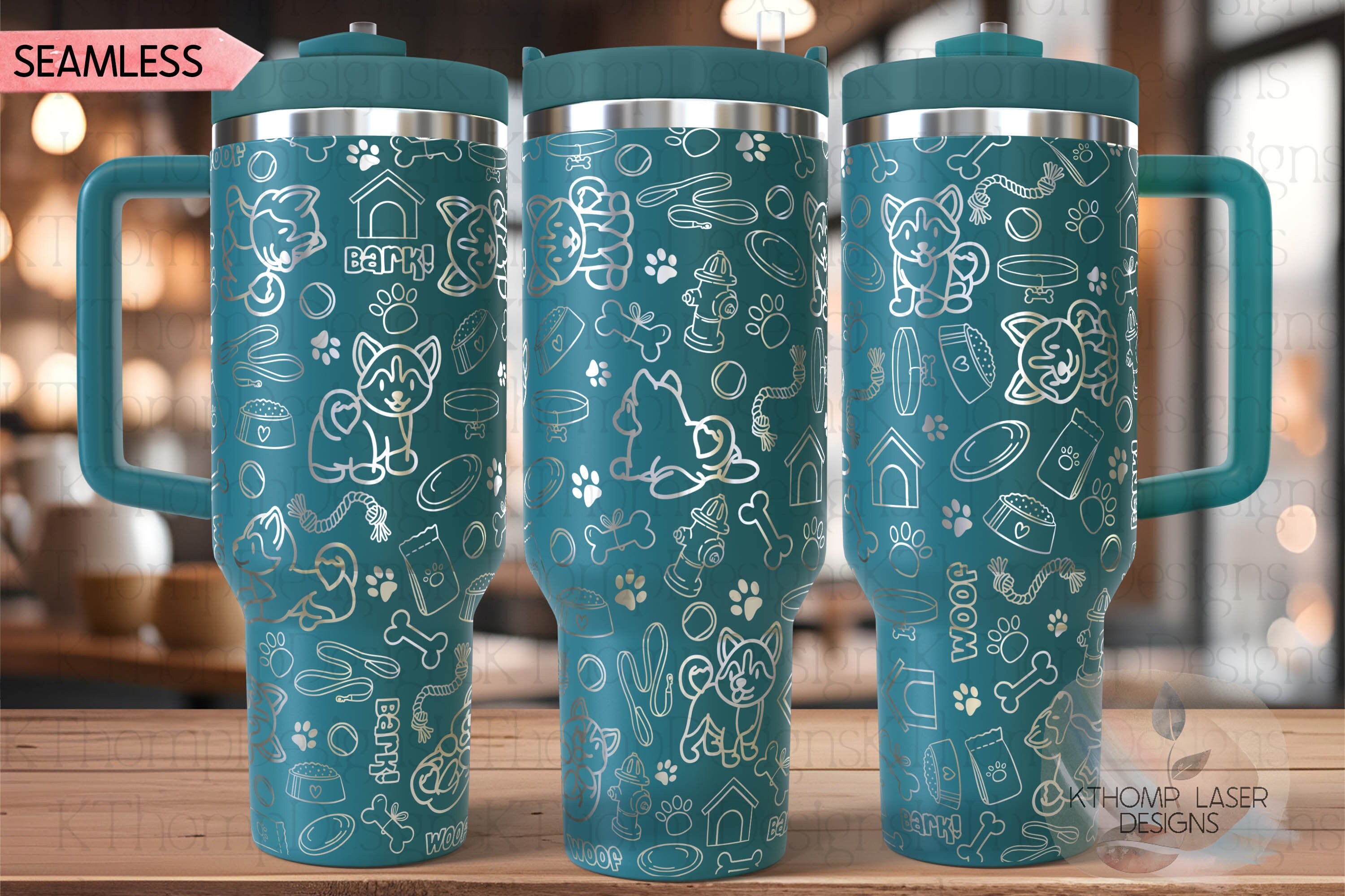 Huskies Tumbler Wrap SVG | 40oz Laser Engraving File | Rotary Engrave Digital Design | Dog Lover Gift
