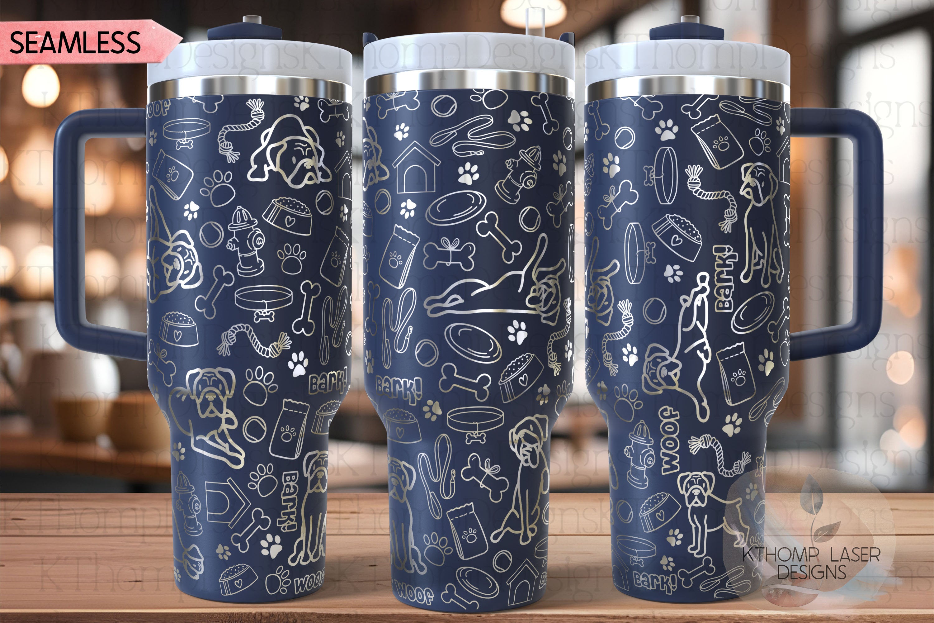 Boxer Dog Tumbler Wrap SVG | 40oz Laser Engraving File | Rotary Engrave Digital Design | Dog Lover Gift