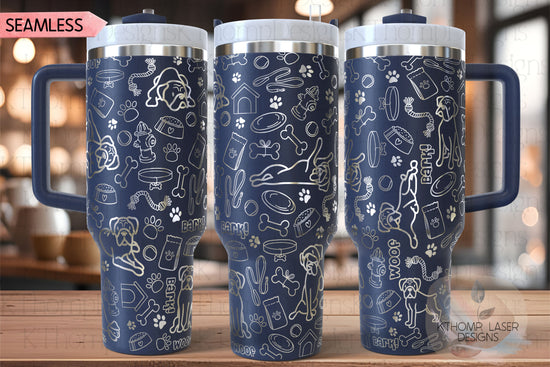Boxer Dog Tumbler Wrap SVG | 40oz Laser Engraving File | Rotary Engrave Digital Design | Dog Lover Gift