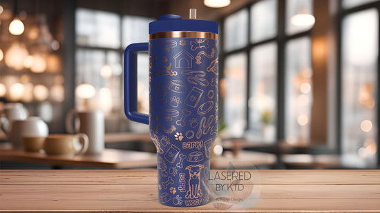 Pitbull Dog Tumbler Wrap SVG | 40oz Laser Engraving File | Rotary Engrave Digital Design | Dog Lover Gift