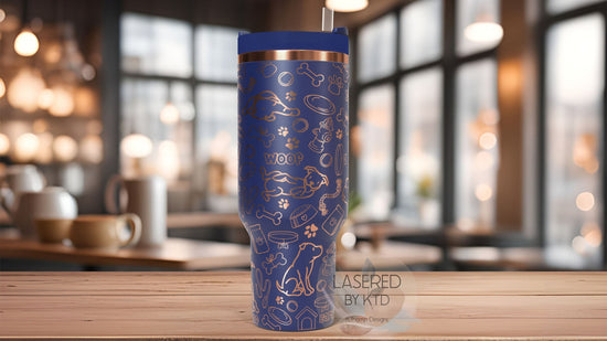 Pitbull Dog Tumbler Wrap SVG | 40oz Laser Engraving File | Rotary Engrave Digital Design | Dog Lover Gift