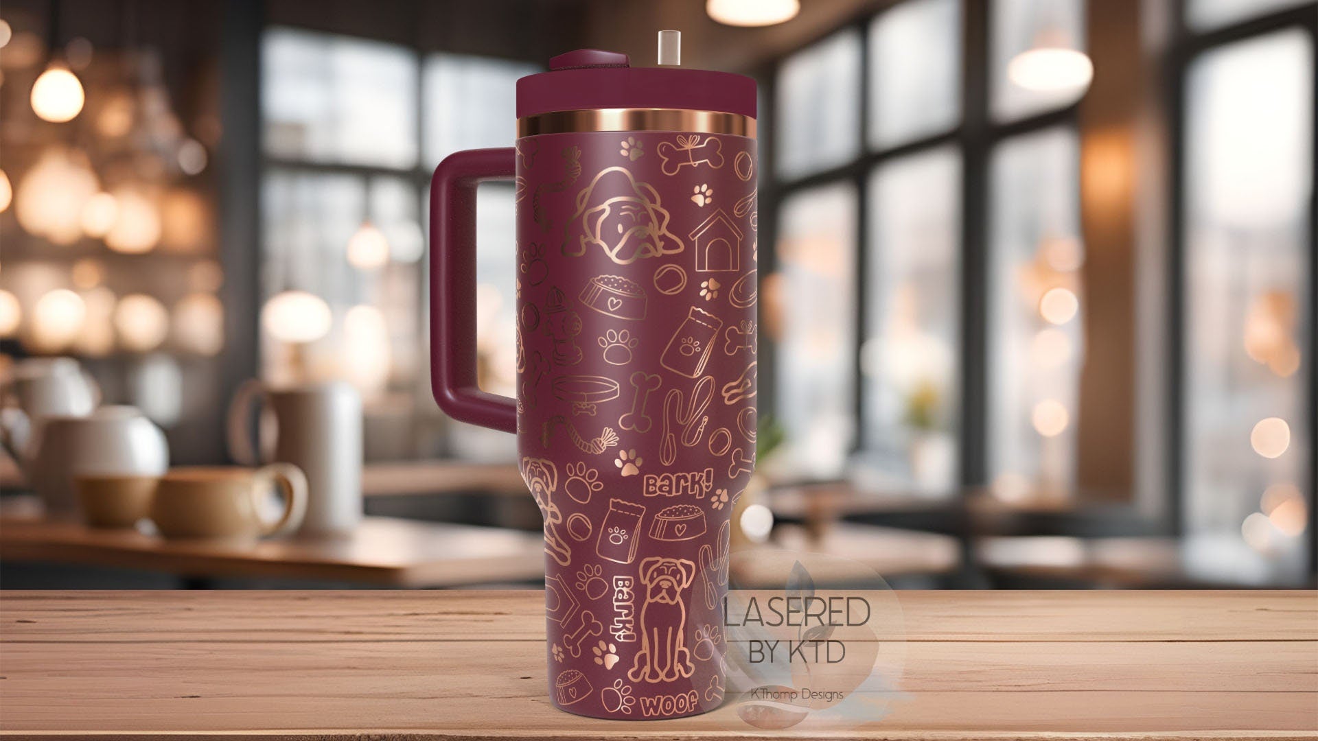Boxer Dog Tumbler Wrap SVG | 40oz Laser Engraving File | Rotary Engrave Digital Design | Dog Lover Gift