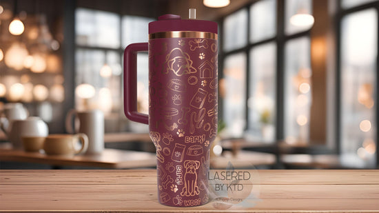 Boxer Dog Tumbler Wrap SVG | 40oz Laser Engraving File | Rotary Engrave Digital Design | Dog Lover Gift