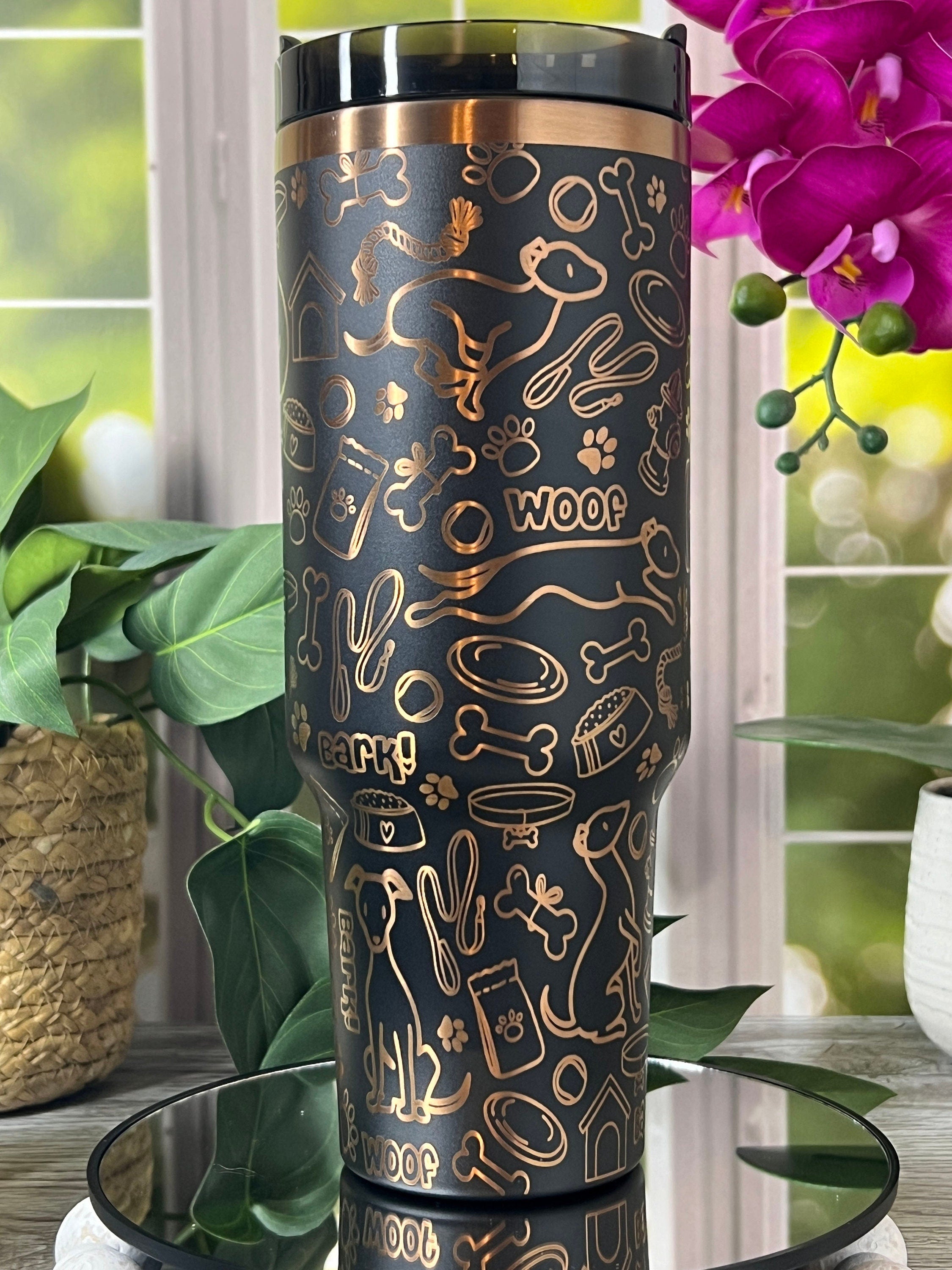 Greyhound Whippit Tumbler Wrap SVG | 40oz Laser Engraving File | Rotary Engrave Digital Design | Dog Lover Gift