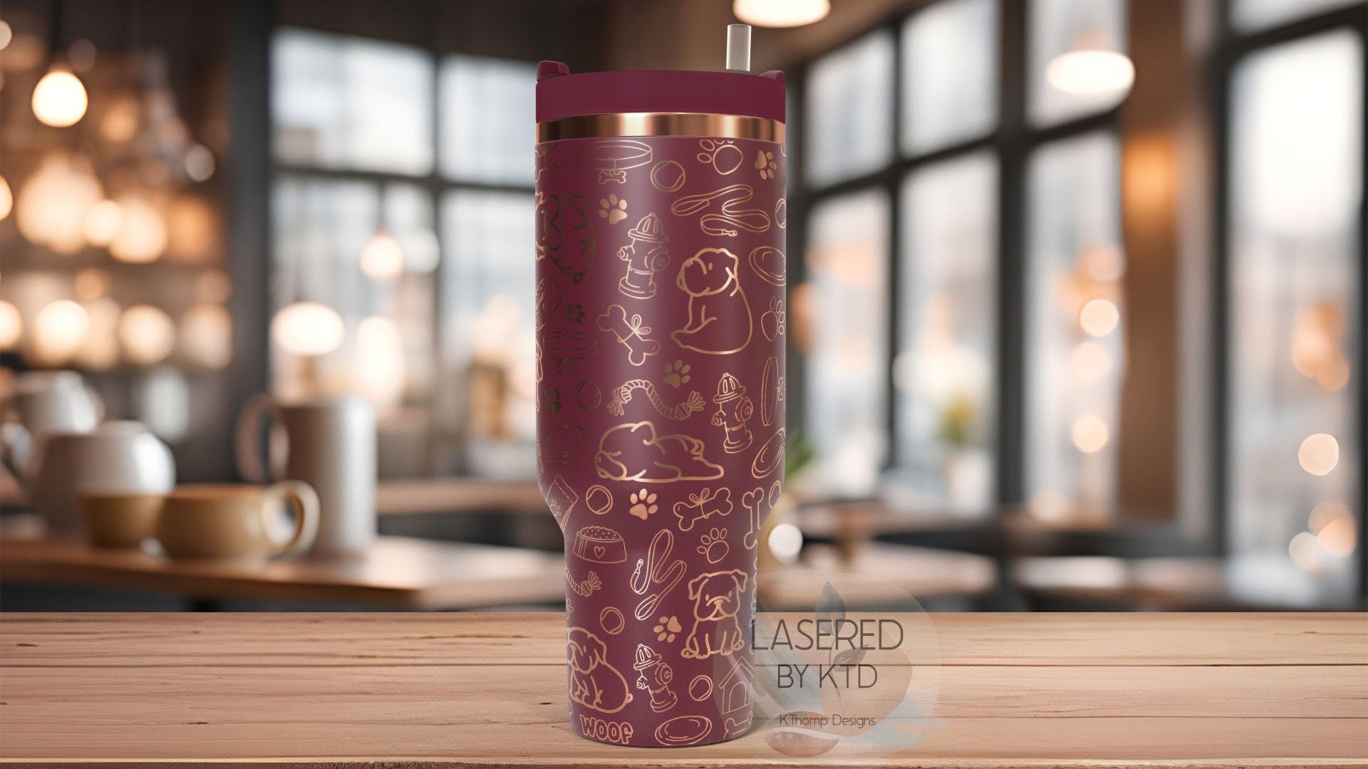 Bulldogs Tumbler Wrap SVG | 40oz Laser Engraving File | Rotary Engrave Digital Design | Dog Lover Gift