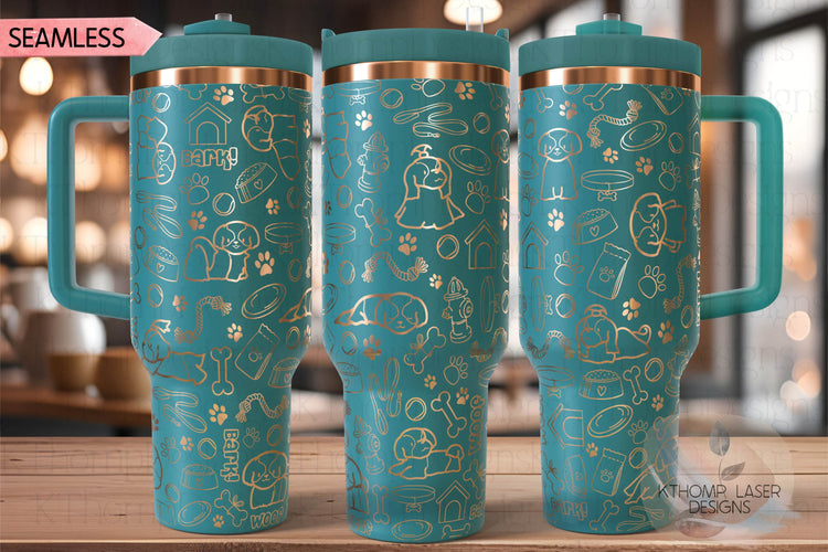 Shih Tzu Tumbler Wrap SVG | 40oz Laser Engraving File | Rotary Engrave Digital Design | Dog Lover Gift