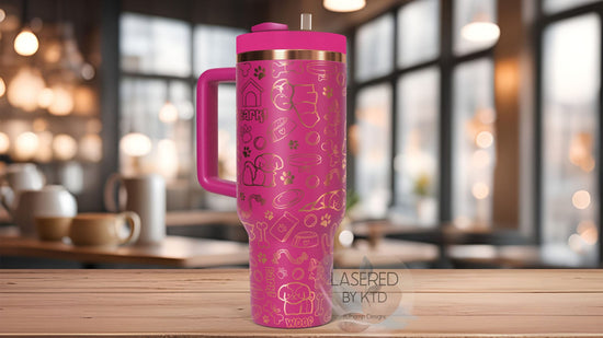 Shih Tzu Tumbler Wrap SVG | 40oz Laser Engraving File | Rotary Engrave Digital Design | Dog Lover Gift