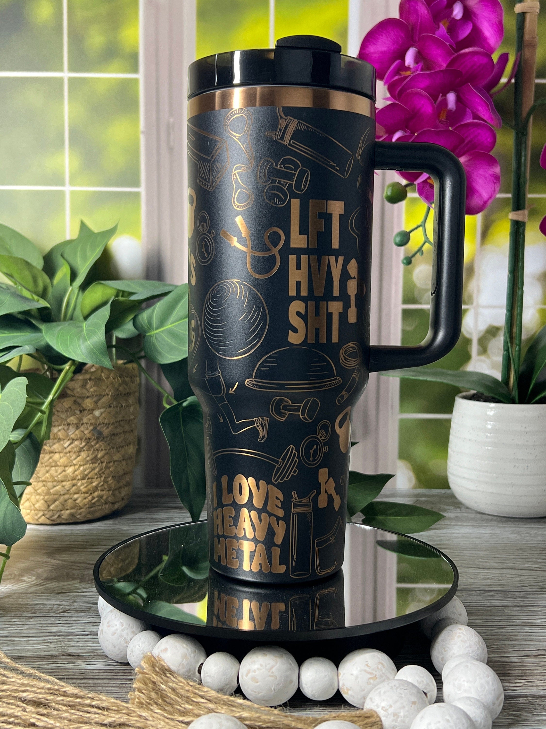 Workout Exercise Weightlifting Tumbler Wrap SVG | 40oz Laser Engraving File | Rotary Ready Digital Design | Sports Fan SVG