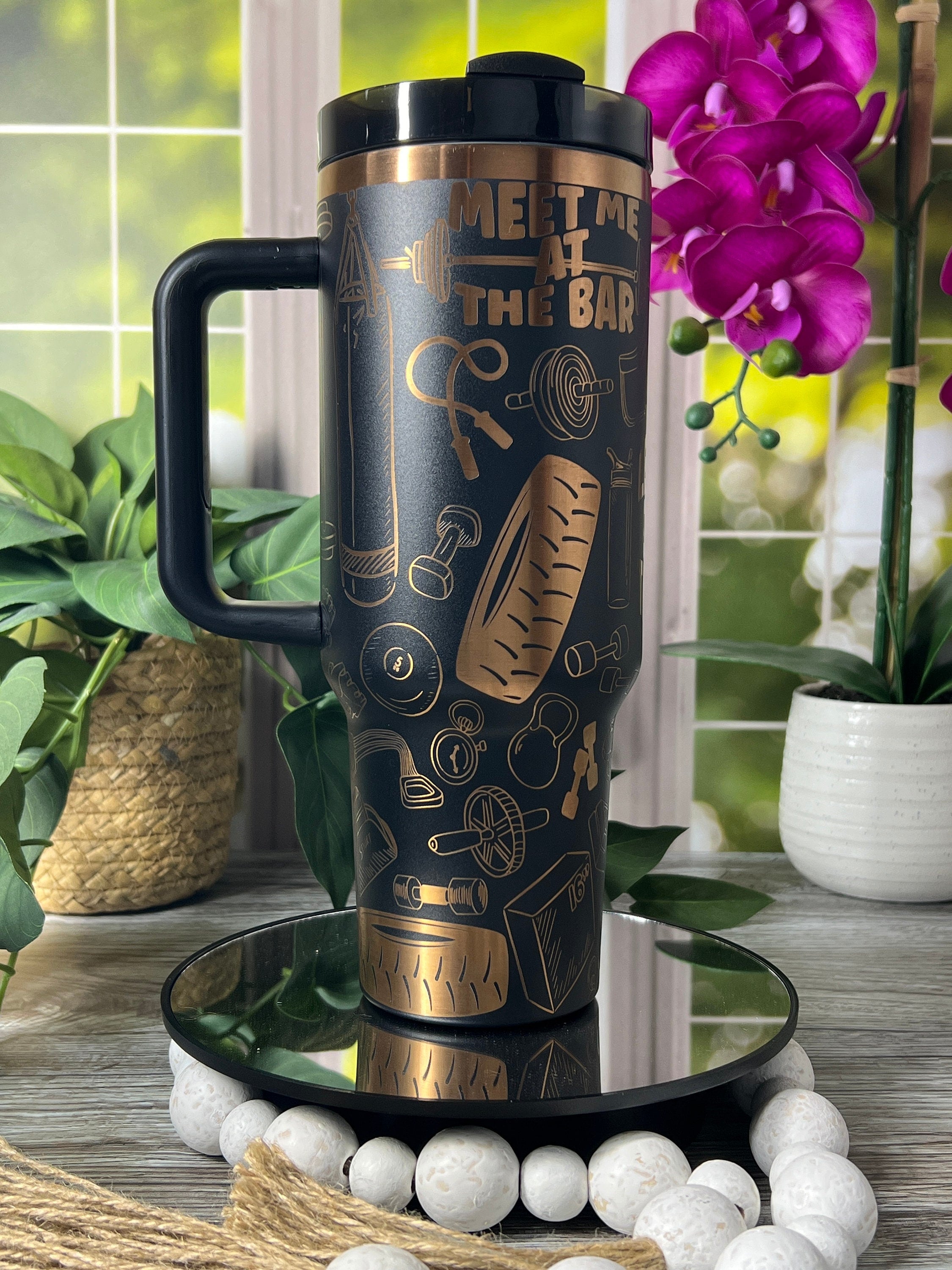 Workout Exercise Weightlifting Tumbler Wrap SVG | 40oz Laser Engraving File | Rotary Ready Digital Design | Sports Fan SVG