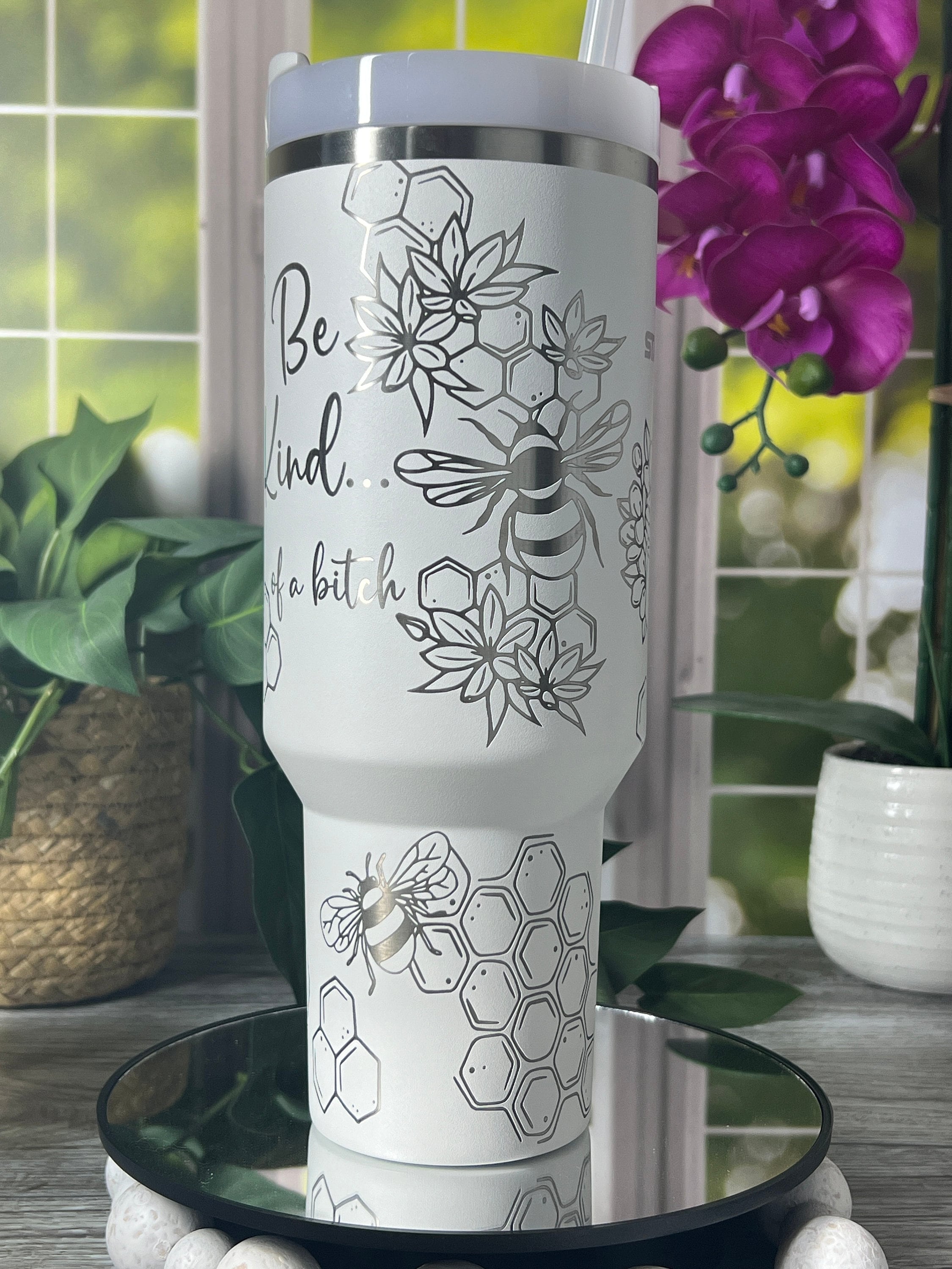 Be Kind... Of A B*tch Honey Bees Tumbler Wrap SVG | 40oz Laser Engraving File | Rotary Ready Digital Design | Exotic Animal SVG