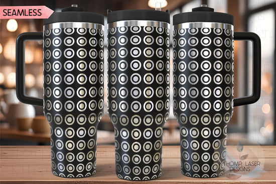 Circle Dots Pattern Tumbler Wrap SVG | 40oz Laser Engraving File | Rotary Ready Digital Background SVG