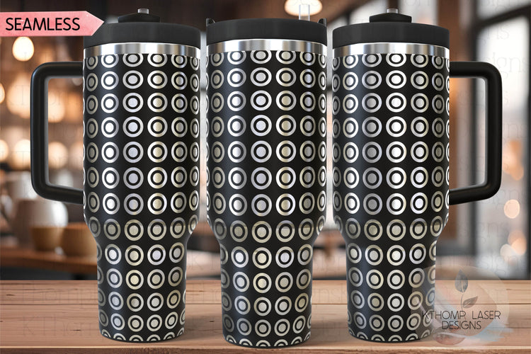Circle Dots Pattern Tumbler Wrap SVG | 40oz Laser Engraving File | Rotary Ready Digital Background SVG