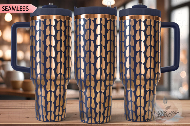 Deer Prints Pattern Tumbler Wrap SVG | 40oz Laser Engraving File | Rotary Ready Digital Background SVG