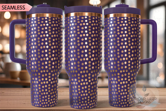 Polka Dots Pattern Tumbler Wrap SVG | 40oz Laser Engraving File | Rotary Ready Digital Background SVG