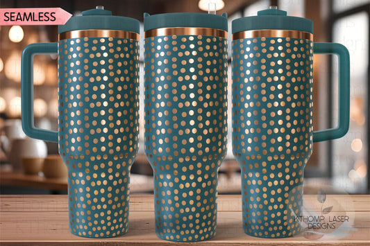 Polka Dots Pattern Tumbler Wrap SVG | 40oz Laser Engraving File | Rotary Ready Digital Background SVG