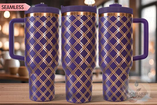 Double Diamond Pattern Tumbler Wrap SVG | 40oz Laser Engraving File | Rotary Ready Digital Background SVG