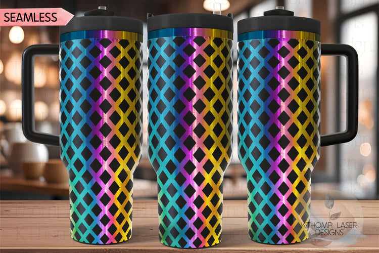 Lattice Pattern Tumbler Wrap SVG | 40oz Laser Engraving File | Rotary Ready Digital Background SVG