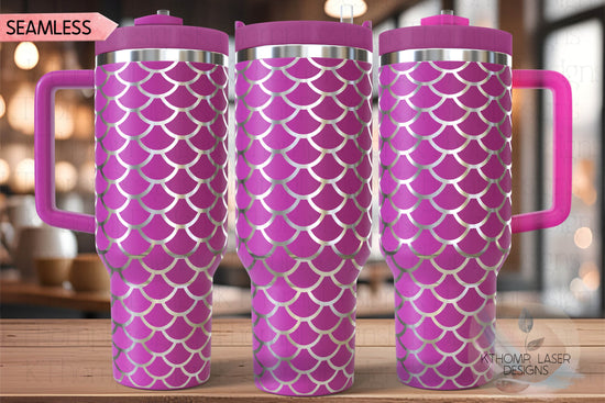 Scales Pattern Tumbler Wrap SVG | 40oz Laser Engraving File | Rotary Ready Digital Background SVG