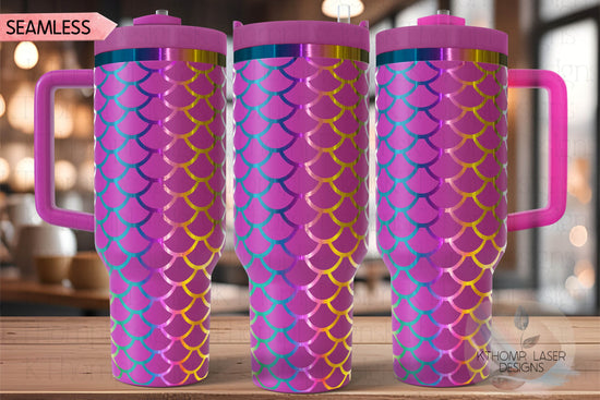 Scales Pattern Tumbler Wrap SVG | 40oz Laser Engraving File | Rotary Ready Digital Background SVG