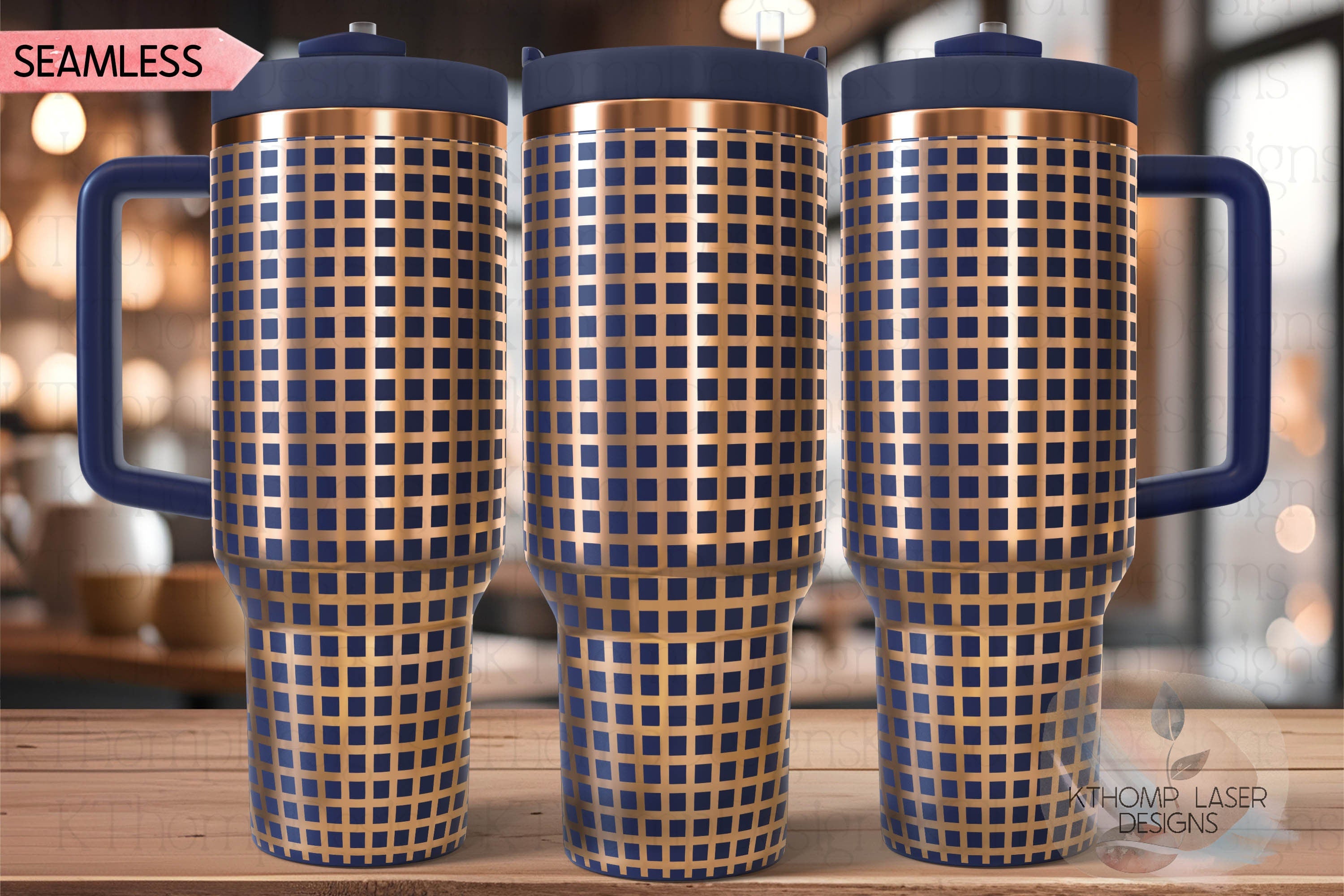 Screen Squares Pattern Tumbler Wrap SVG | 40oz Laser Engraving File | Rotary Ready Digital Background SVG