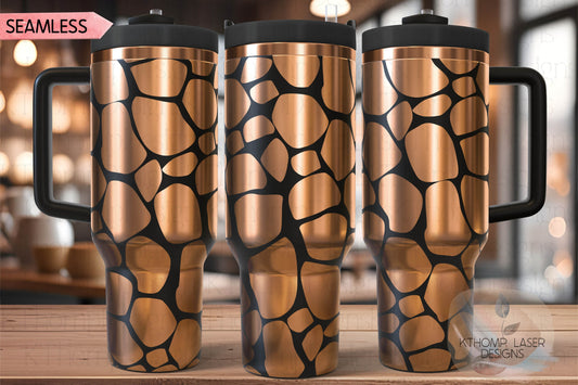 Giraffe Pattern Tumbler Wrap SVG | 40oz Laser Engraving File | Rotary Ready Digital Background SVG