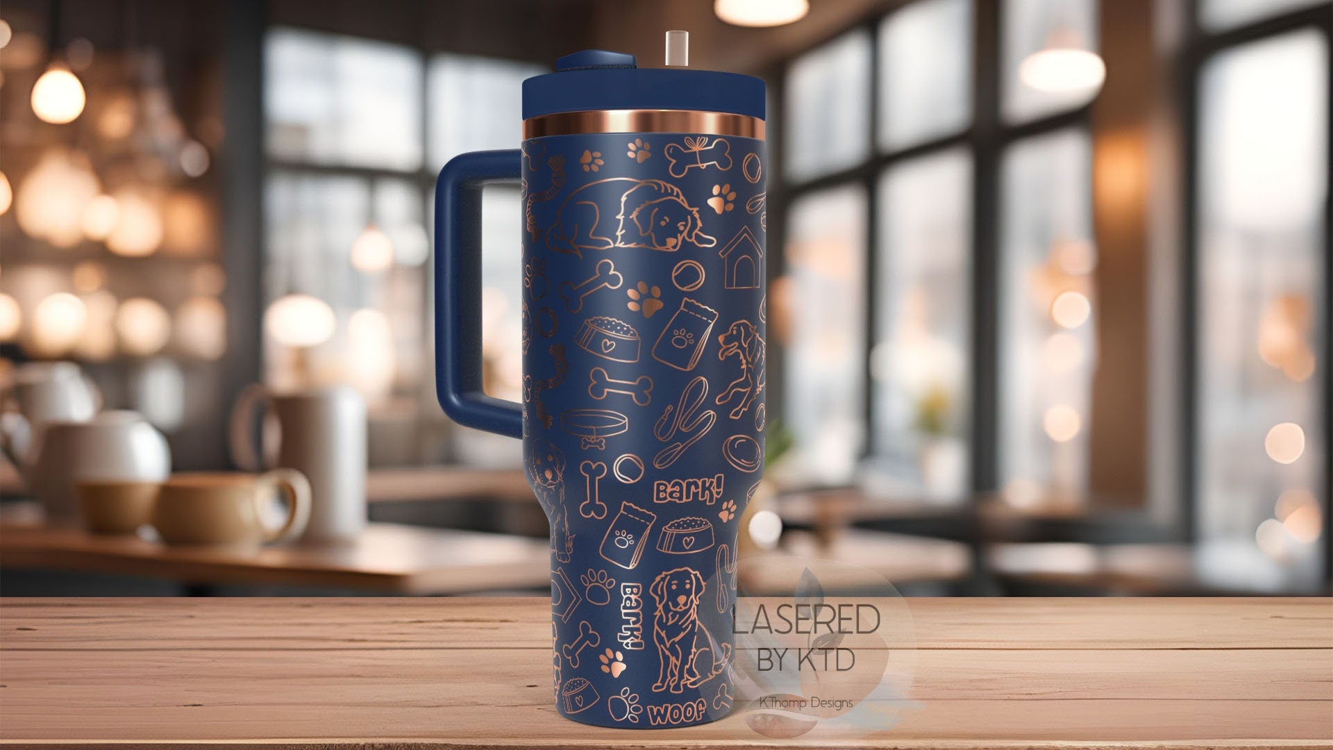 Golden Retriever Tumbler Wrap SVG | 40oz Laser Engraving File | Rotary Engrave Digital Design | Dog Lover Gift