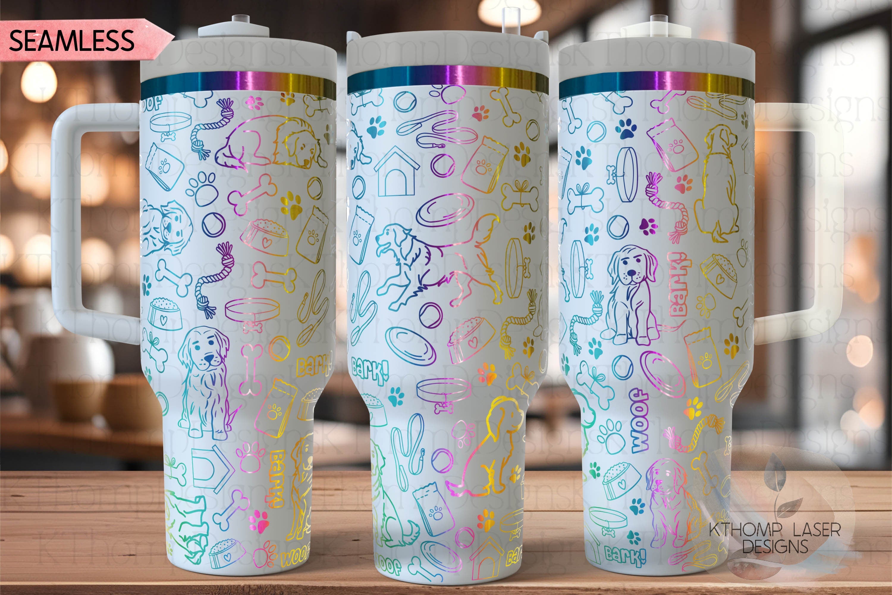 Golden Retriever Tumbler Wrap SVG | 40oz Laser Engraving File | Rotary Engrave Digital Design | Dog Lover Gift